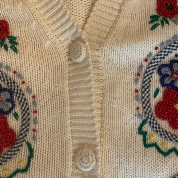 Women's Susan Bristol Cardigan Sweater M White Multi - Picture 6 of 13